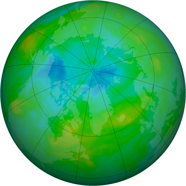 Arctic ozone map for 23 August 1989